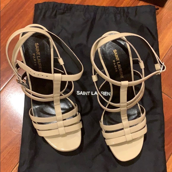 BRAND NEW Saint Laurent Nude Vitelli Vernice Heels - Picture 2 of 4